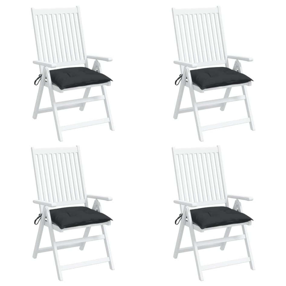 Cojines de silla de jardín 4 uds tela Oxford negro 40x40x7