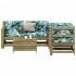Juego de muebles jardín 5 pzas y cojines madera pino