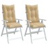 Cojines silla respaldo alto 2 uds tela beige melange