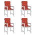 Cojines silla respaldo bajo 4 ud tela rojo melange 100x50x4