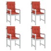 Cojines silla respaldo bajo 4 ud tela rojo melange 100x50x4 cm