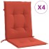 Cojines silla respaldo bajo 4 ud tela rojo melange 100x50x4