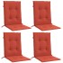 Cojines silla respaldo bajo 4 ud tela rojo melange 100x50x4