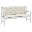 Cojines para banco jardín 2 uds tela crema melange 150x50x7 cm
