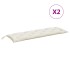 Cojines para banco jardín 2 uds tela crema melange 150x50x7