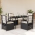 Set de muebles jardín 5 pzas con cojines ratán sintético