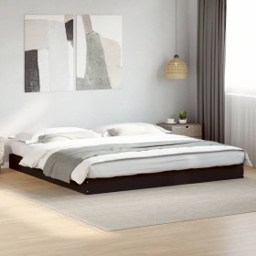 Cama sin colchón negro 180x200 cm madera de