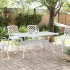 Mesa de jardín aluminio fundido blanco 150x90x72