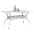 Mesa de jardín aluminio fundido blanco 150x90x72