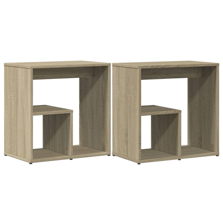 Mesa auxiliar 2 uds madera ingeniería roble Sonoma 50x30x50