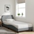 Cama con colchón tela gris claro 90x200