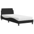 Cama con colchón tela negro 90x200