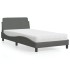 Cama con colchón tela gris oscuro 100x200