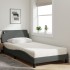 Cama con colchón tela gris oscuro 100x200