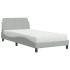 Cama con colchón terciopelo gris claro 100x200