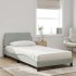 Cama con colchón terciopelo gris claro 100x200