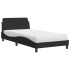 Cama con colchón terciopelo negro 100x200