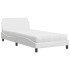 Cama con colchón cuero sintético blanco 100x200