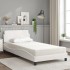 Cama con colchón cuero sintético blanco 100x200