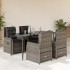 Set comedor de jardín 5 piezas con cojines ratán sintético
