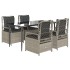 Set comedor de jardín 5 pzas cojines ratán sintético gris