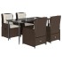 Set comedor de jardín 5 piezas y cojines ratán sintético
