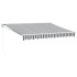Toldo retráctil aluminio y tela gris antracita y blanco 3x2,5
