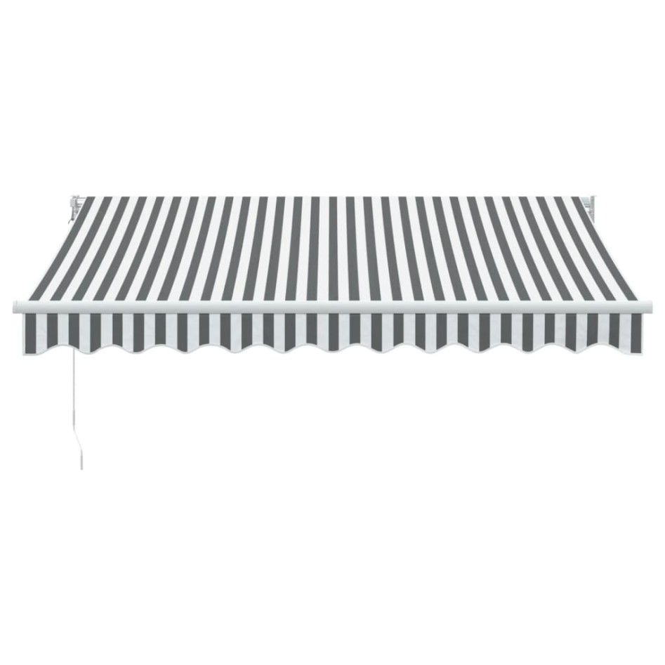 Toldo retráctil aluminio y tela gris antracita y blanco 3x2,5