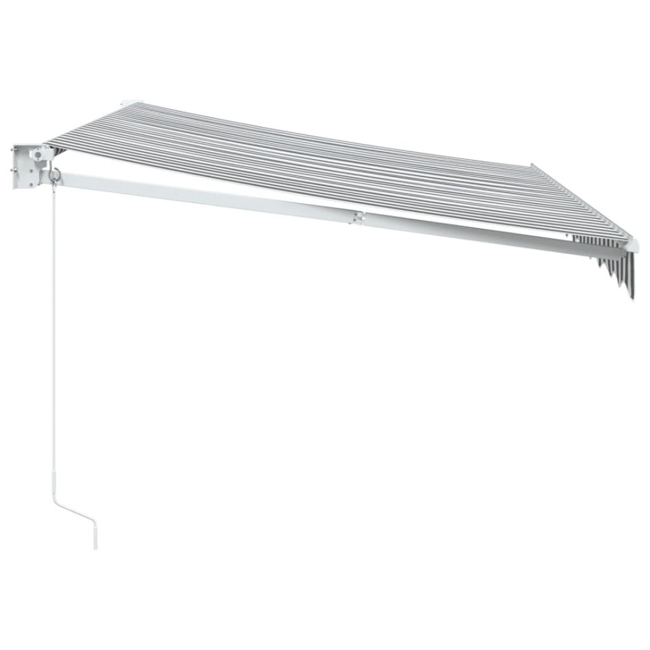 Toldo retráctil aluminio y tela gris antracita y blanco 3x2,5