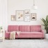 Sofá de 3 plazas terciopelo rosa 210
