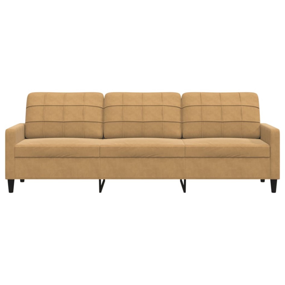 Sofá de 3 plazas terciopelo marrón 210