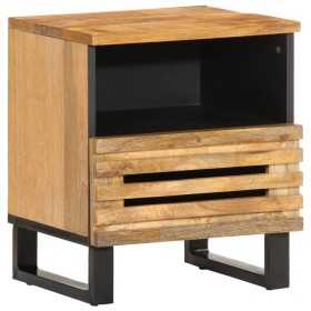 Mesita de noche de madera maciza de mango rugosa 40x34x46
