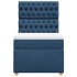 Cama box spring con colchón tela azul 80x200