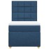 Cama box spring con colchón tela azul 90x190