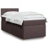 Cama box spring con colchón tela marrón oscuro 100x200