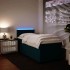 Cama box spring con colchón terciopelo azul oscuro 80x200