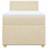 Cama box spring con colchón tela color crema 80x200