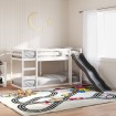 Litera con tobogán y escalera madera maciza blanco 90x190 cm