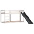 Litera con tobogán y escalera madera maciza blanco 90x190