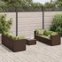 Set muebles de jardín 7 piezas y cojines ratán sintético