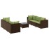 Set muebles de jardín 7 piezas y cojines ratán sintético