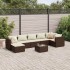 Set sofás de jardín 8 piezas y cojines ratán sintético