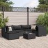 Set de muebles de jardín y cojines 7 pzas ratán sintético