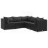 Set de muebles de jardín 5 pzas y cojines ratán sintético