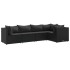 Set de muebles de jardín 5 pzas y cojines ratán sintético