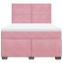 Cama box spring con colchón terciopelo rosa 140x190
