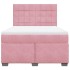 Cama box spring con colchón terciopelo rosa 140x190