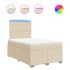 Cama box spring con colchón tela color crema 120x200