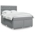 Cama box spring con colchón tela gris claro 140x200