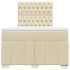 Cama box spring con colchón tela color crema 120x200